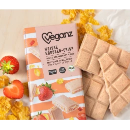 Tablette de chocolat blanc à la Fraise bio - Veganz