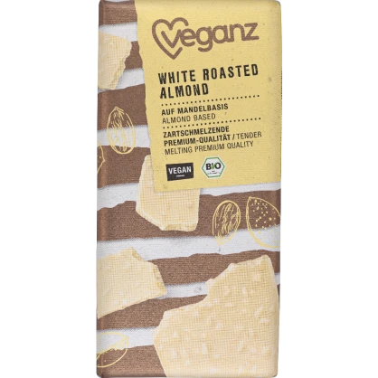 Tablette De Chocolat Blanc aux Amandes Grillées Bio - Veganz