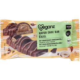 Gaufrettes BIO au chocolat fourrées à la crème de noisette 30 gr - Veganz