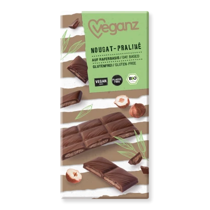 Tablette de chocolat Nougat Praliné Bio 85 gr - Veganz