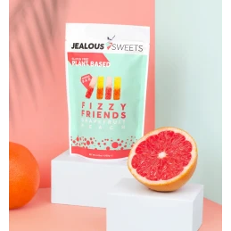 FIZZY FRIENDS Pamplemousse Pêche 125 gr - Jealous Sweets