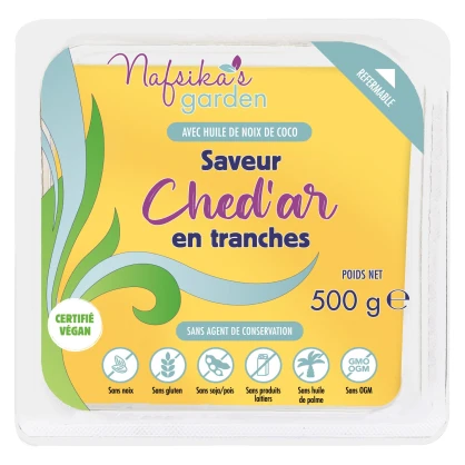 Tranché Ched'ar Vegan 1 x 500 gr - Nafsika's Garden