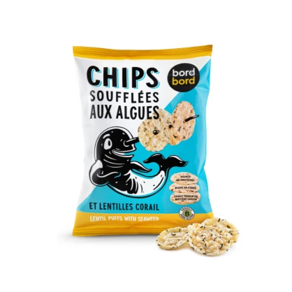 Chips soufflées aux algues et lentilles corail 50 gr - Bord à Bord