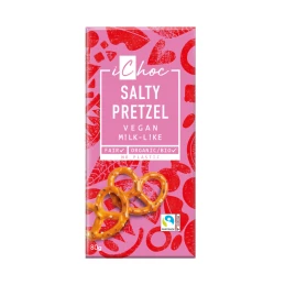 Tablette de chocolat bio vegan Salty Pretzel 80 gr - iChoc