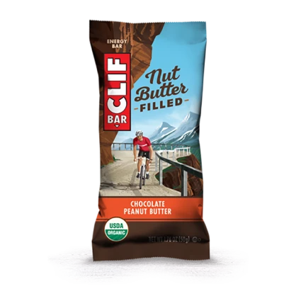 DDM 02/09/24 - CLIF BARRE Chocolat Fourré Beurre de Cacahuète Bio 50 gr