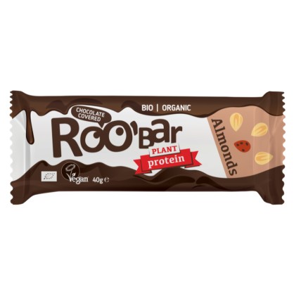 Barre Protéinée recouverte de chocolat Amandes 40g Bio - Roobar