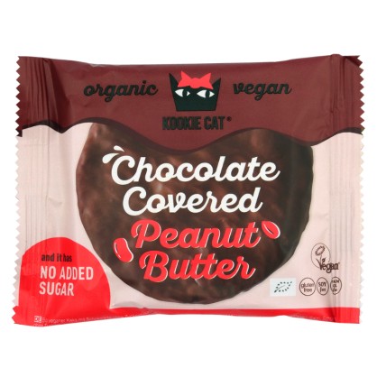 Cookie protéiné au Beurre de Cacahuète recouvert de chocolat Bio 50g - Kookie Cat