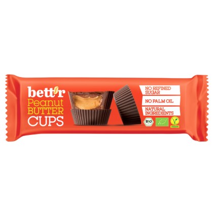 Butter cups de chocolat fourrage beurre de cacahuètes 3x13g Bio - Bett'r