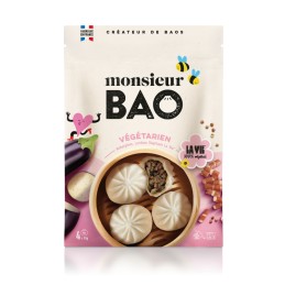 DLC 30/01/25 - Bao Vegan aux légumes et lardons La Vie 220 gr - Monsieur Bao